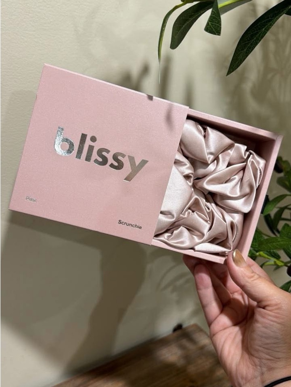 Blissy Satin OverSized Scrunchie in Pink